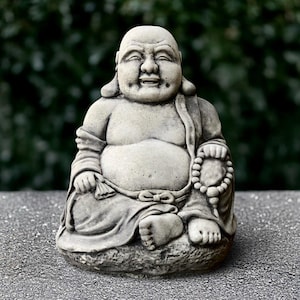 Large Buddha figurine Concrete sitting Buddha statue Relaxing Buddha sculpture Outdoor Buddha ornament Front door decoration Lover gift