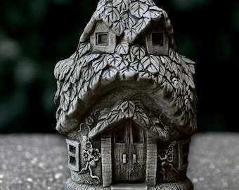 Unique fairy house sculpture Concrete home figurine Cement house decoration Handmade house ornament Outdoor fairy home statue Lover gift