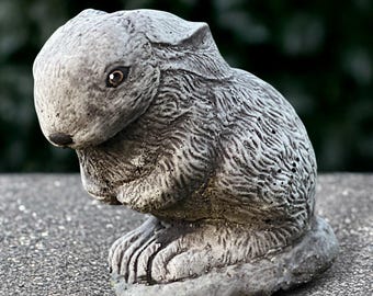 Unique rabbit statue Concrete bunny sculpture Outdoor animal ornament Stone wildlife decoration Garden and home figurine Rabbit lover gift