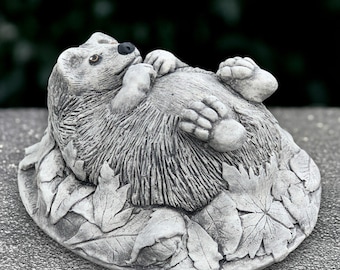 Estatua de erizo de piedra Figura de animal de cemento Escultura de erizo para exterior Adorno de fauna silvestre Decoración para puerta de entrada Regalo para amantes de los erizos Arte para el jardín