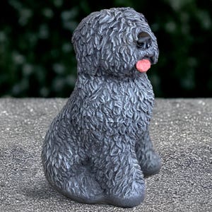 Outdoor sheepdog statue Concrete English dog sculpture Stone shaggy dog figurine Pet decoration Memorial sheepdog ornament Dog lover gift