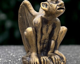 Gothic gargoyle statue Concrete monster ornament Cement guardian gargoyle decoration Gargoyle lover gift Handmade gargoyle decor Yard art