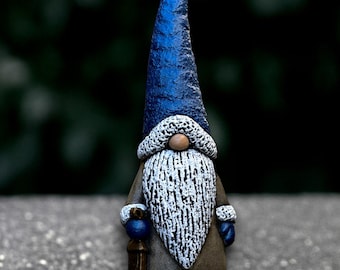 Concrete Nordic gnome statue Cement elf sculpture Stone pixie decoration Handmade gnome art Garden ornament Scandinavian figurine Lover gift