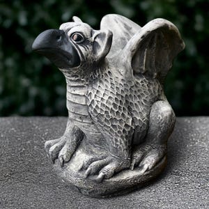 Stone large dragon statue Concrete dragon figurine Cement animal sculpture Dragon lover gift Handmade dragon ornament Garden decoration
