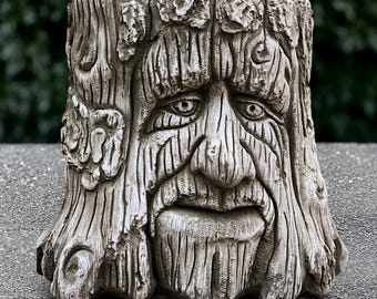 Stone planter tree sculpture Concrete flower pot figurine Cement plant pot statue Outdoor garden decoration Front door statue Handmade plant
