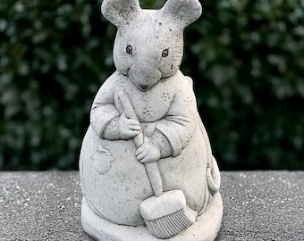 屋外清掃用ネズミ像 石造りネズミ彫刻 セメント製動物置物