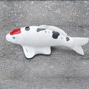 Stone fish statue Concrete garden fish sculpture Outdoor pond decoration Cement koi yard ornament Garden and home figurine Handmade fish art