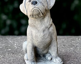 屋外用ブルドッグ像 コンクリート製の犬の彫刻 石造りのペットの置物