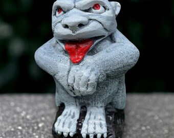 Large gargoyle statue Concrete monster sculpture Cement gargoyle figurine Handmade gargoyle art  Monster lover gift Halloween decoration