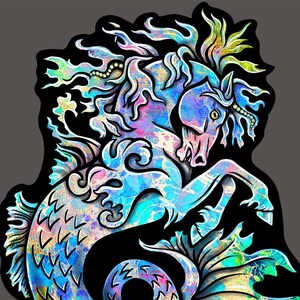 Decal Hippocampus Seahorse Original BlauersArt Holographic