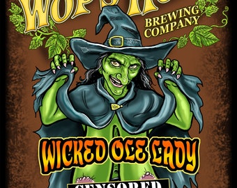 Wop's Hops Brewing Company, Wicked Ole Lady, Fine Art Print