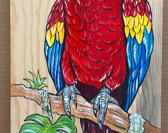 Tales of the Tropics Toucan Original Acrylic painting on wood 18"X14.5"