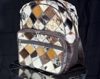 Cow Hairon Leather Backpack: Rustic Chic Western Style