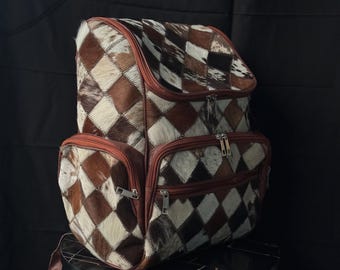 Handmade Cow Hairon Leather Backpack: Rustic Chic Western Style