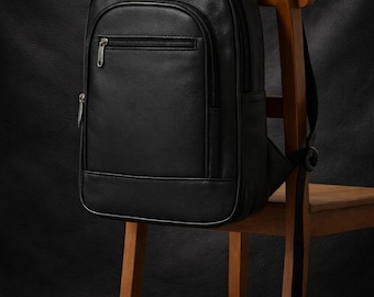 Minimalist Vegan Leather Laptop Backpack – Slim Commuter Bag