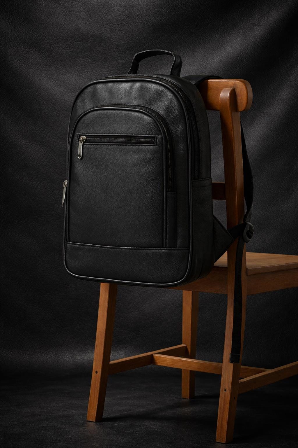 Minimalist Vegan Leather Laptop Backpack – Slim Commuter Bag  display picture 2