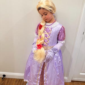 Girls Rapunzel Dress Costume: Purple Princess Party Dress with Sequins