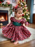 Baby Girl Christmas Dress | Holiday festival Red Tartan Plaid Toddler outfit product logo
