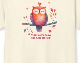 Tee: Vintage Night Sky Design, Bird Lover Gift