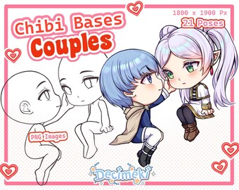 Chibi Base Pack 30 Poses, DIY, Ych, Art Base, Anime Pose , Manga, P2U ...