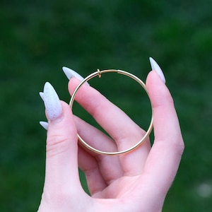 Clip On Hoop Earrings, Non Pierced Earrings,Painless Earrings,Large Hoop Earrings