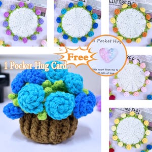 Adorable dessous de verre bouquet de roses en fleurs au crochet fait main, cache-pot floral, dessous de verre de fleur fait main pour le thé et le café, carte moulante
