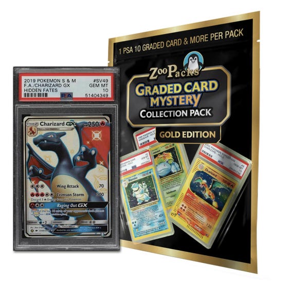 Mystery Pokmon Graded Slab Pack! With TWO Graded Mint/near MINT and 10 Non-graded  Cards - Etsy