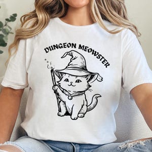 Dungeon Meowster T-Shirt, Cute Funny Cat Shirt, Dungeons and Dragons Tee, Gift for DND Boyfriend, DND Wizard Cat, Dungeon Master Shirt