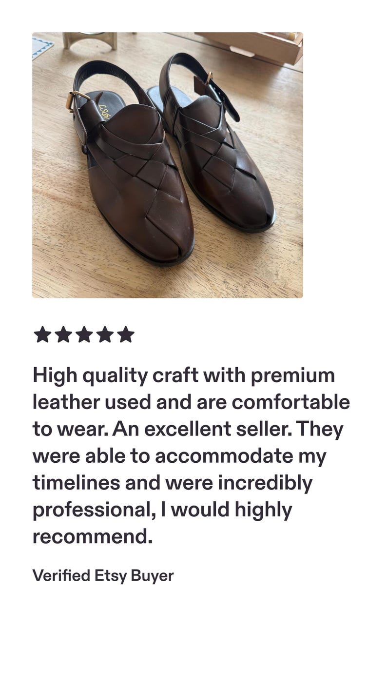 May include: A pair of dark brown leather sandals featuring a woven upper design, a closed-toe front, and an adjustable ankle strap with a gold-toned metal buckle. The sandals have a smooth finish and a structured silhouette with a slingback strap.