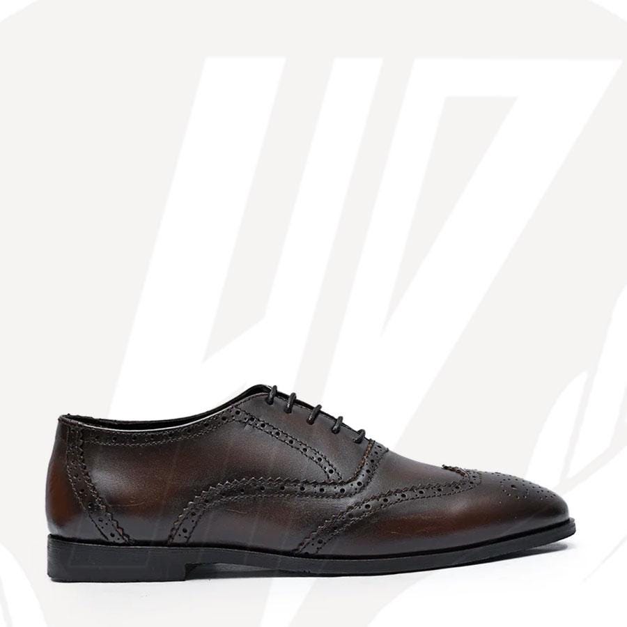 Handmade Dark Brown Leather Wingtip Oxfords, Goodyear Welt  display picture 3