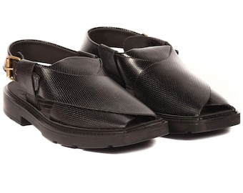Handmade Brown Leather Peshawari Chappal Sandals: Traditional Mens Footwear