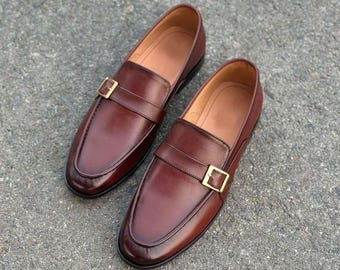 Handmade Brown Leather Shoes for Men – Dress shoes | Classic Formal & Smart Casual Footwear | Comfortable Office Shoes, gift for him,