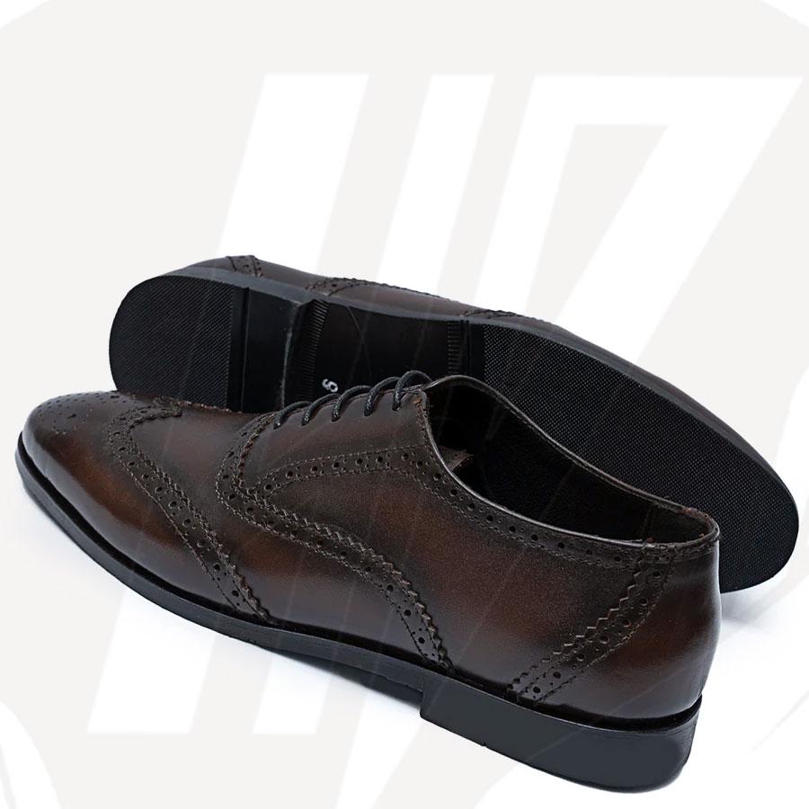 Handmade Dark Brown Leather Wingtip Oxfords, Goodyear Welt 