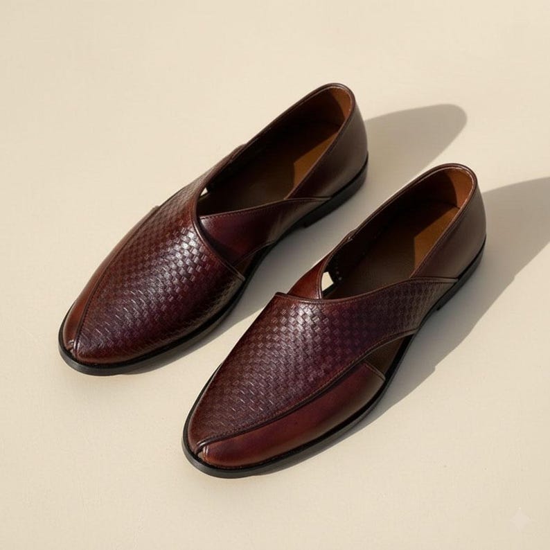 Mocassini in pelle intrecciata bordeaux fatti a mano / Scarpe eleganti da uomo in stile italiano / Scarpe in pelle da uomo Fitville immagine 3