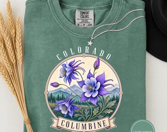 Colorado Columbine Shirt, State Flower Watercolor Tee, Vintage Colorado Graphic Shirt, Mountain Wildflower Tee, Colorado Souvenir Shirt