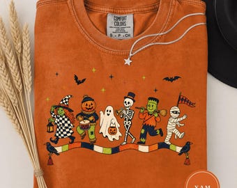 Vintage Halloween Characters Shirt, Retro Halloween Graphic Tee, Spooky Season Costume Shirt, 80s Halloween T-Shirt, Cute Fall Graphic Tee