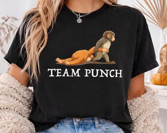 Team Punch Monkey Shirt, Funny Monkey Punch T-Shirt, Cute Monkey Graphic Tee, Viral Monkey Meme Shirt, Funny Animal Shirt Gift