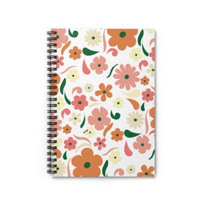 Cahier à spirale floral - Ligne lignée, Joli journal, Bloc-notes floral, Cadeau pour elle, Fournitures scolaires, Essentiels de papeterie