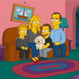 Retrato personalizado de Los Simpson: regalo familiar personalizado con dibujos animados