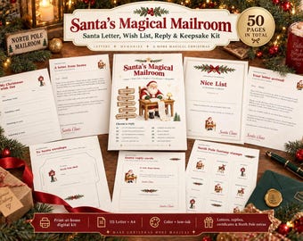 Printable Santa Letter Kit: Fillable Santa Replies, Wish Lists, Nice List Certificates & North Pole Mail