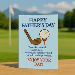 carte de fête des pères pour golfeur carte imprimable pour papa des enfants carte numérique pour lui carte de golf drôle pour père carte à téléchargement immédiat