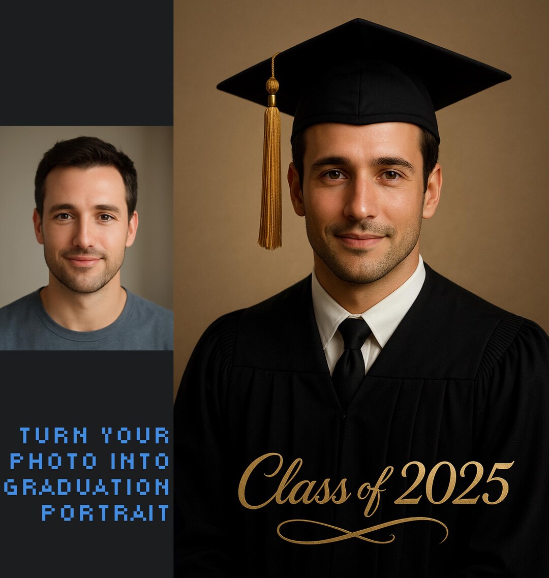 Custom Graduation Portrait: Cap and Gown Photo Edit (digital Download ...