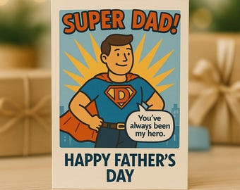 Super Dad Father's Day Card: Printable Superhero Card (PDF)