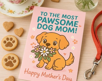 kaart voor hond moeder gelukkige moederdag kaart van hond leuke hond moeder kaart grappig hond minnaar cadeau puppy moeder kaart huisdier moeder moederdag