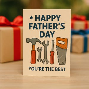 carte drôle de fête des pères pour bricoleur papa bricolage carte de père en fils fille imprimable boîte à outils carte pour papa beau-père grand-père mari