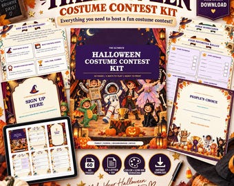 Halloween Costume Contest Kit, Printable Voting Ballots, Scorecards, Awards & Certificates