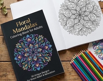 Floral Mandalas Coloring Book for Adults | 50 Pages (PDF Pattern)