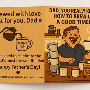 Carte de fête des pères drôle, carte de café, papa, carte à imprimer pour les amateurs de café, meilleure carte pour papa, blague pour papa, carte à téléchargement immédiat