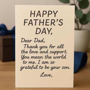 Carta escrita a mano para papá de un niño, tarjeta del día del padre para un niño, tarjeta imprimible del día del padre para papá, linda tarjeta para niños, estilo escrito a mano