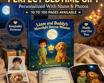 personalized gift child and dog story book, Custom Pet Adventure Keepsake